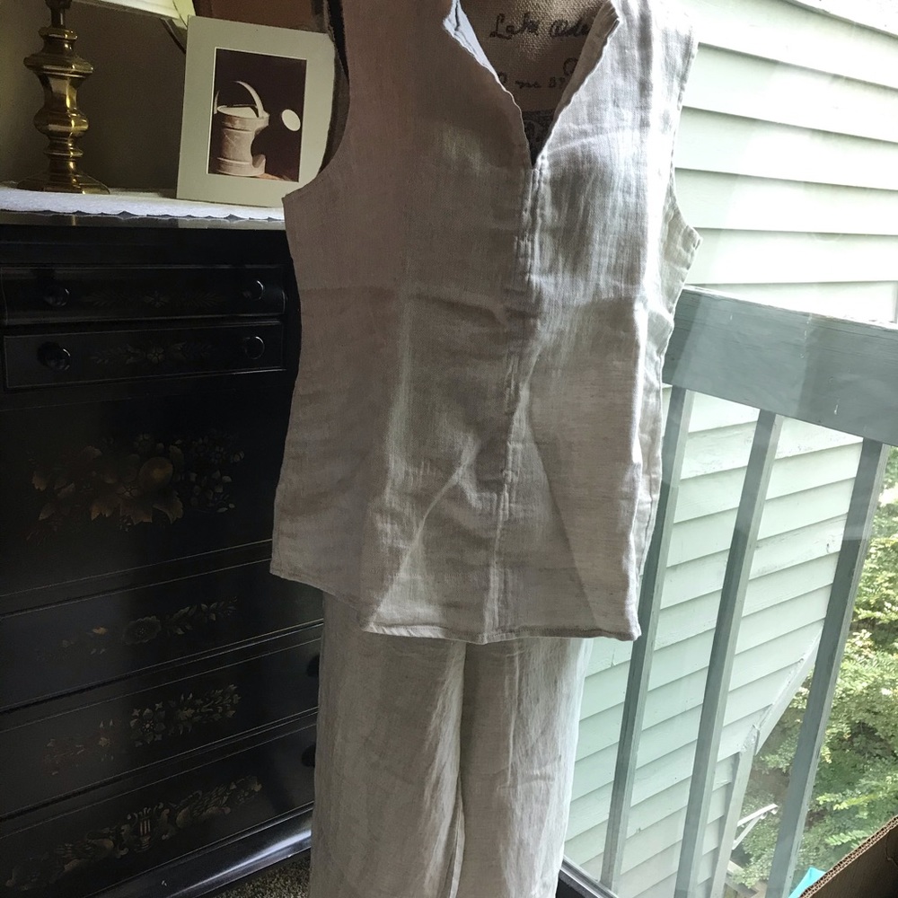 FLAX linen 2pc set - Natural LARGE NWOT